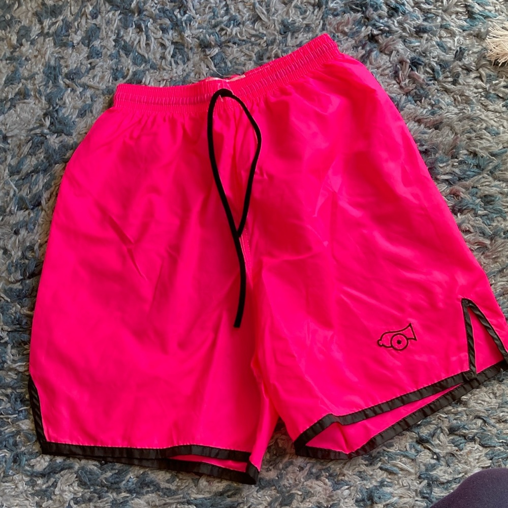 Vintage CANNON Neon Pink Men's Mens (Unisex) Nylon Athletic Shorts Size Medium